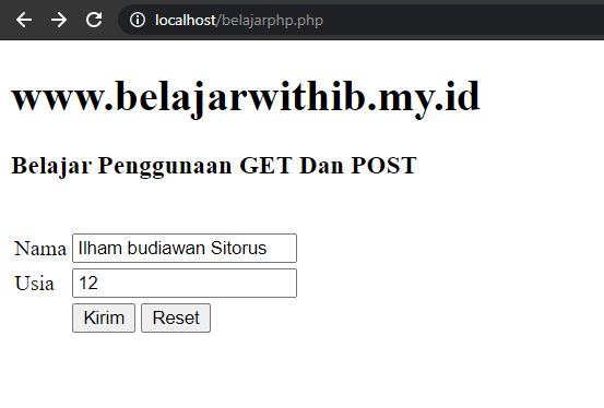 Tutorial PHP Pemula Part 12 : Cara Penggunaan GET Dan POST Pada PHP