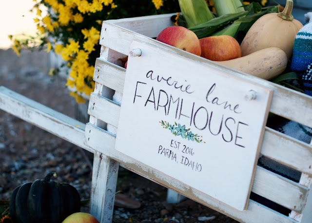 Rustic Wheelbarrow with interchangeable signs #DIHworkshop Virtual Party Averie Lane Farmhouse