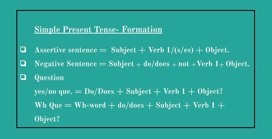 simple past tense structure/ formation