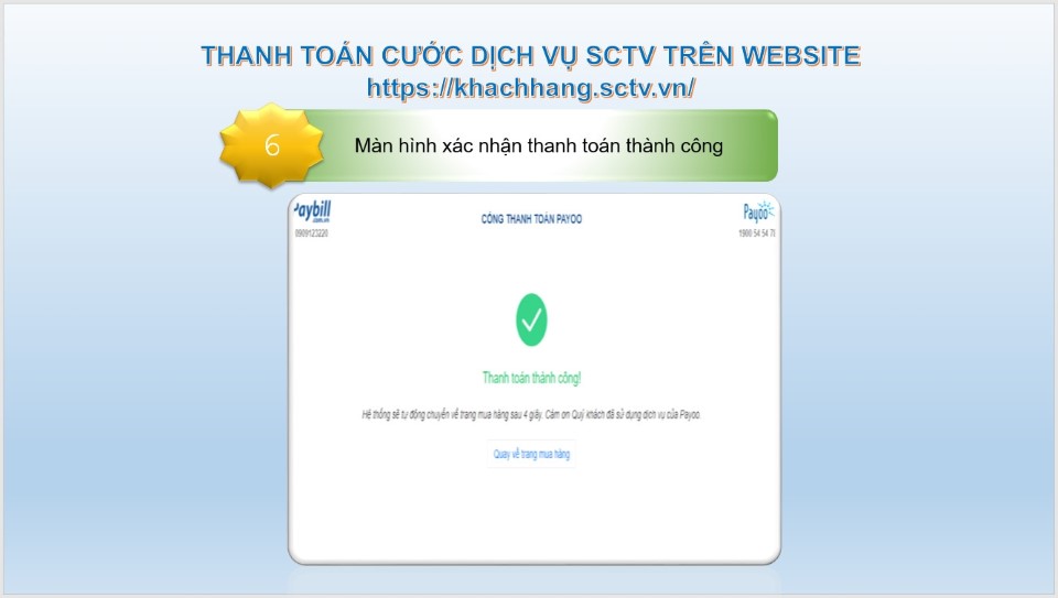 Cách thanh toán cước internet SCTV