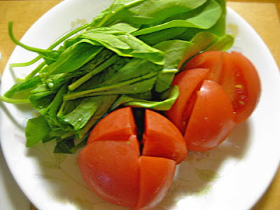 ホウレン草とトマト