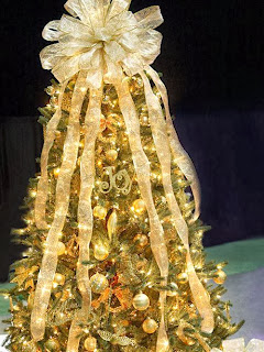 Christmas Tree Decorated with ribbons