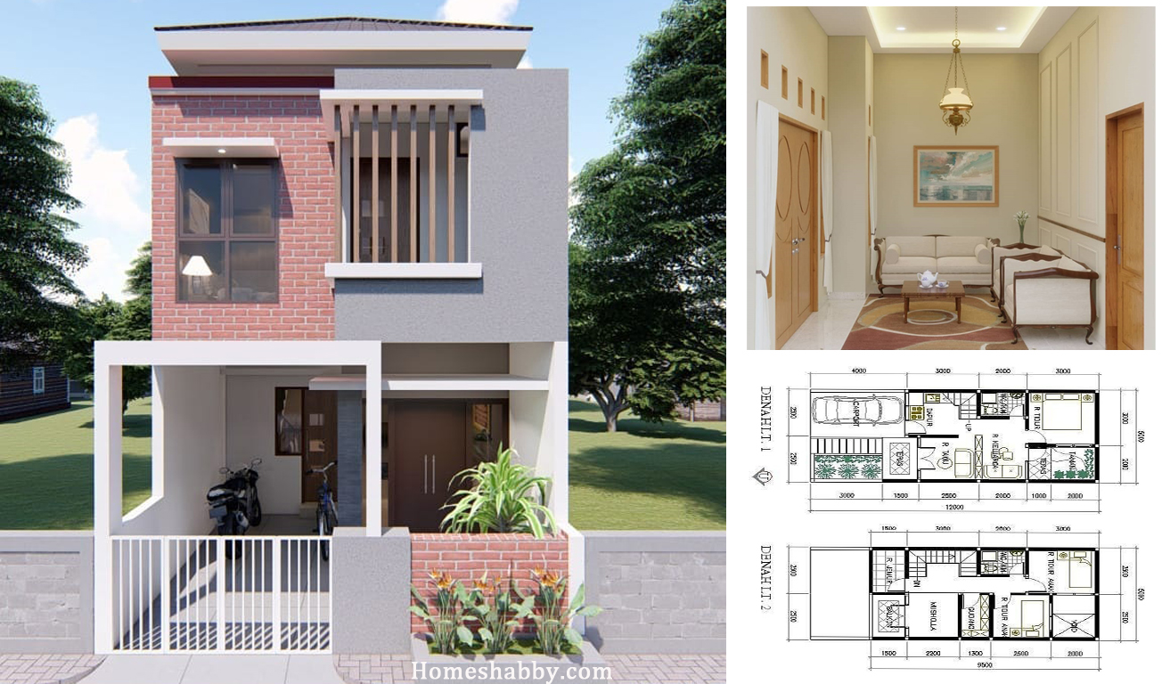 Desain Dan Denah Rumah 2 Lantai 5 X 12 M Konsep Sederhana Tapi Elegan Di Pandang Homeshabbycom Design Home Plans