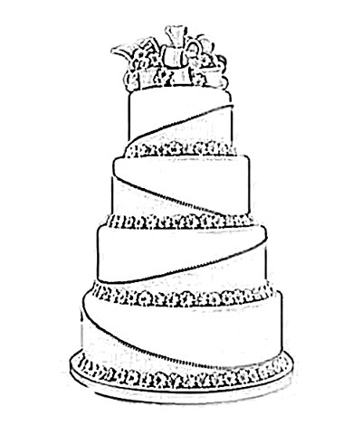 Sketch of Food Wedding Cake Drawing