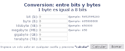 Calculadora de bits e bytes - clique para acessar