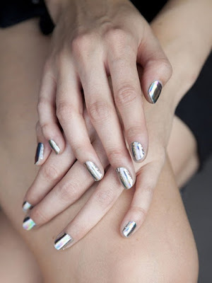 Silver nails art designs ideas