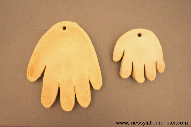 salt dough handprint ornament - santa craft