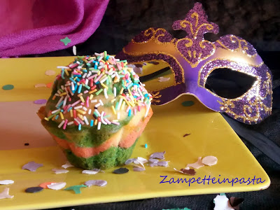 Muffin arcobaleno - Dolci senza forno di Carnevale