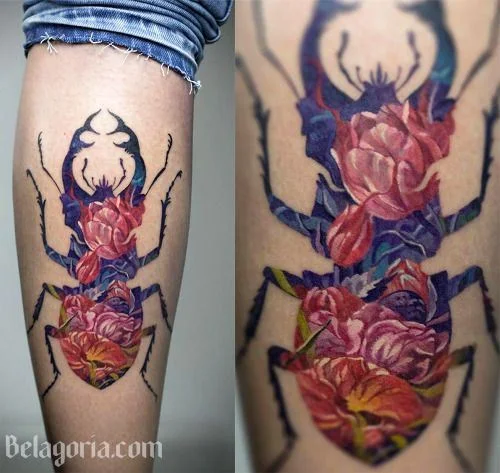 tatuajes de escarabajos para mujeres