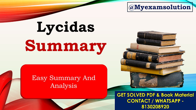 Lycidas Summary by Milton