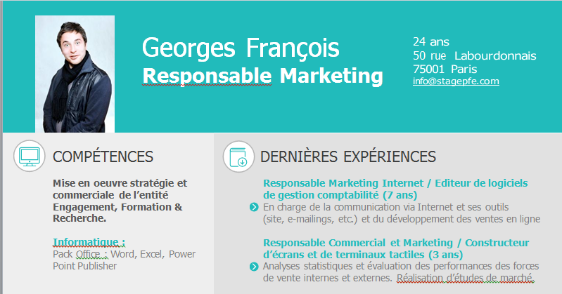 Docx Un modèles CV Word pour Responsable Marketing ...