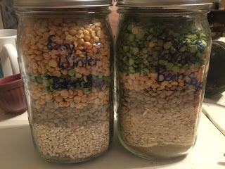 Easy barley & lentil soup, easy winter chili in a jar, easy bean stew recipe, winter chili recipe, legume recipe, mixes-in-a-jar recipe, winter bean soup recipe, winter bean soup in a jar