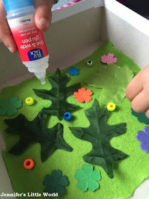 Making a mini beast garden craft for children
