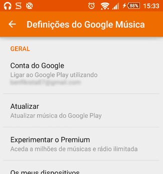 Atualizar o Google Play Music