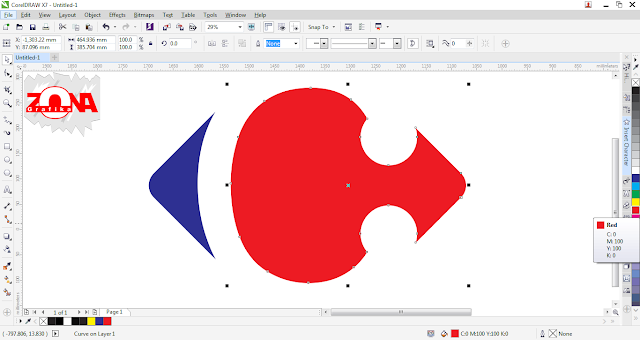 Cara Membuat Logo Carrefour dengan Corel Draw X7