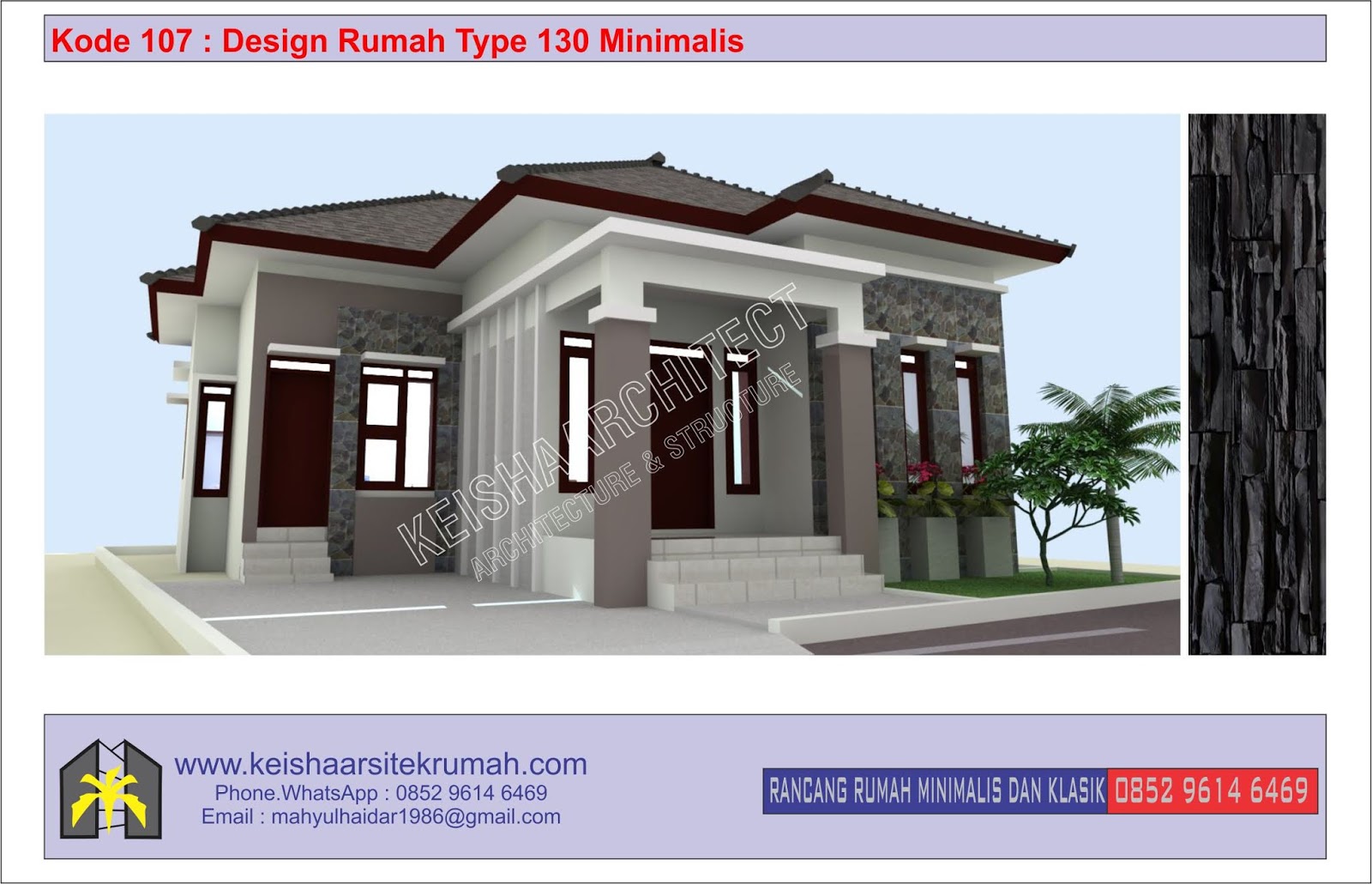 Kode 107 Design Rumah Type 130 Lokasi Ulee Kareng Banda Aceh