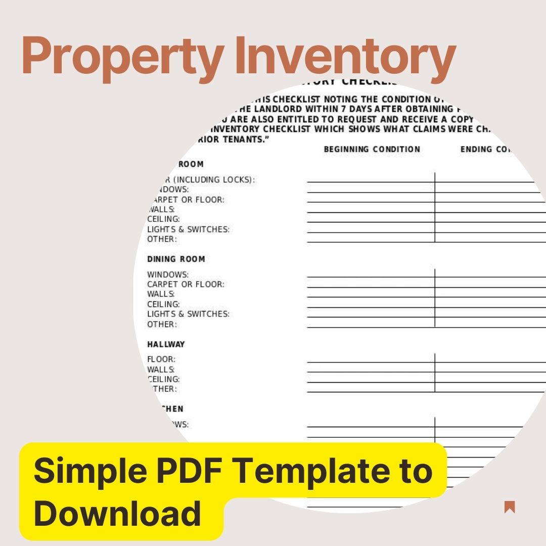 Inventory Template for Rental Property