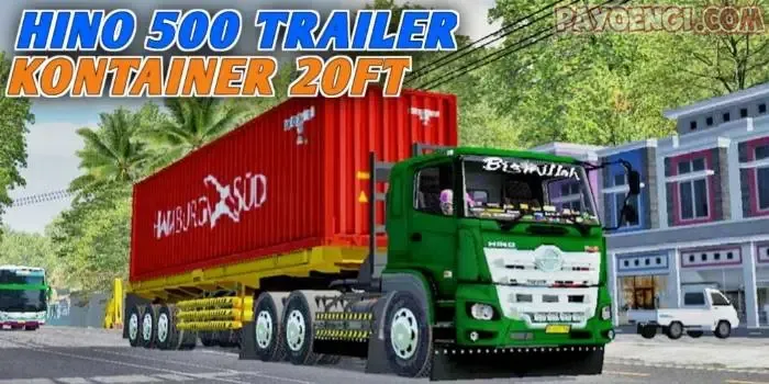 mod hino 500 trailer kontainer 40ft