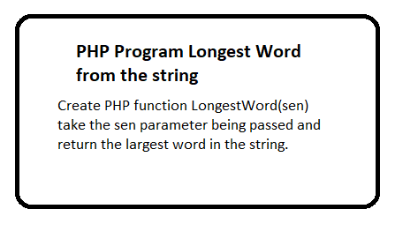 PHP Program Longest Word from the string