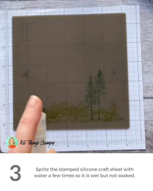 Stampin Up UK reflection technique silicone craft sheet