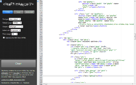 Como obtener un markup más ordenado con Dirty Markup