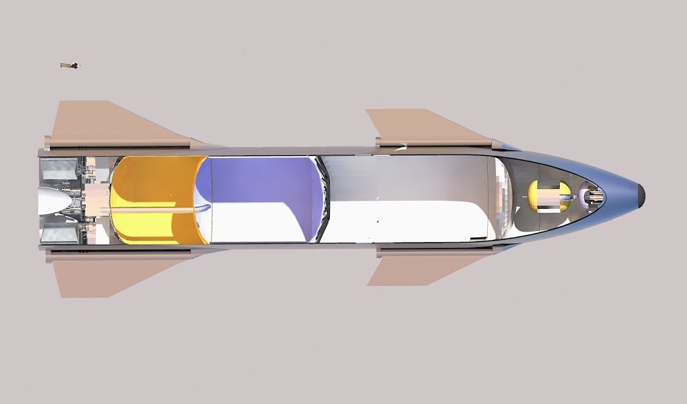 SpaceX Starship Mk 1 propellant tank layout by Michel Lamontagne