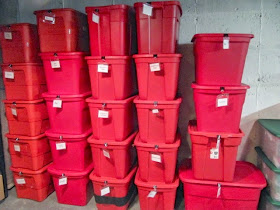 color coded storage boxes