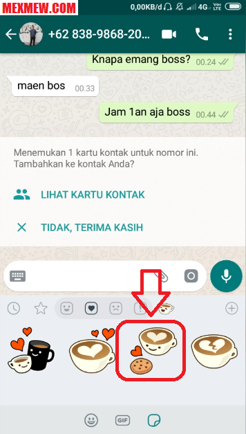 Cara Mengirim Stiker  di  WhatsApp Gratis Tanpa Download 