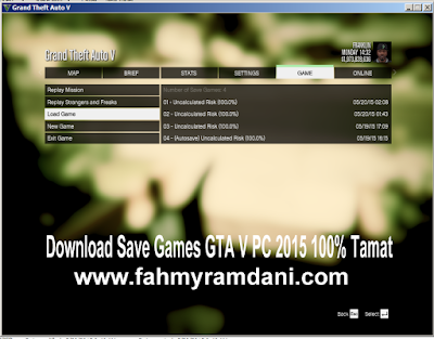 Download Save Games GTA V PC 2015 100% Tamat