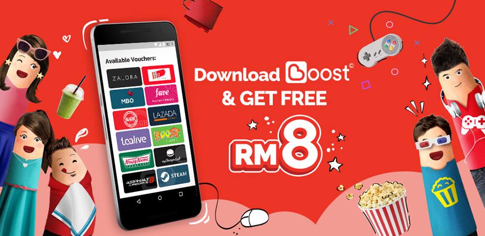 Muat Turun Aplikasi Boost & Dapatkan RM8 Secara Percuma 