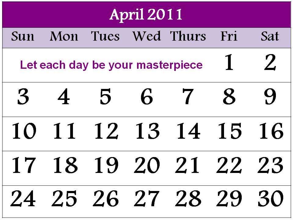 printables calendar 2011. printable calendars 2011 april