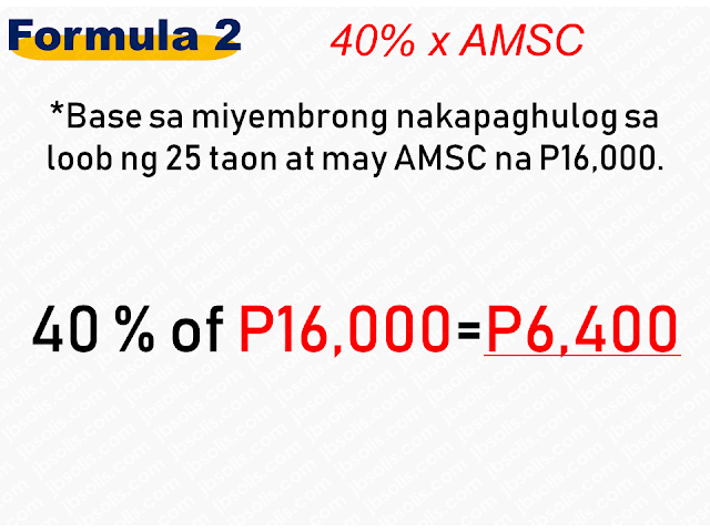 As an SSS member, do you any idea how much you will get after many years of religiously paying your contributions?   We will give an idea on how SSS monthly pension is computed.         The monthly pension computation is based on this formulas and whichever the higher value may be, that will be the amount of your monthly pension.   A) 300 + (20% x AMSC*) + (2% x AMSC) x (CYS** – 10)    B) 40% x AMSC;     C) The minimum pension of P1,200, if with at least 10 CYS; or P2,400, if with at least 20 CYS, whichever is applicable.    *AMSC (Average Monthly Salary Credit)  ** CYS (Credited Years of Service)    Using three computations above, assuming the case of someone who contributed for 25 years based on the AMSC of P16,000.      Using the first formula, we have P300 + 20 percent (16,000) + [2 percent (16,000) x (25-10)]=P300 + P3,200 + [320 x15]=P8,300. The basic pension amount in this case is P8,300.    The second formula, which is 40 percent of the AMSC, will be 40 percent of P16,000=P6,400.      Applying the third formula would yield P2,400 as the basic pension.       Since the law provides that the highest amount shall be granted as the pension, this means that the basic pension shall be P8,300.       Sponsored Links        For example, the cases of Juan and Pedro. Juan has a monthly salary credit of P1,000 (the lowest salary level subject to the SSS contribution) and contributes to SSS based on this salary for 25 years, while Pedro has a monthly salary credit of P16,000 (the maximum salary as of to-date) and also contributes for 25 years.       Juan’s monthly contribution of P110 would total P33,000 after 25 years of contribution to the SSS, while Pedro, whose monthly contribution of P1,7650, would sum up to P528,000 after 25 years.    If they both file for retirement pension at the same time and receive pensions for 25 years, Juan, whose pension will amount to P2,400 per month, would have received a total of P780,000, while Pedro, whose monthly pension is P8,300, would have received P2,699,500 after 25 years.      If they both pass away their pensions will cross over to their spouses as their primary beneficiaries.    Now that you have an idea how much you will be received in case you will retire, it is in your hands how much would you like to contribute for your retirement. The bigger your contribution, the bigger pension you will get once you retired.    Read More:   Popular Pinoy Stores In Canada  10 Reasons Why Filipinos Love Canada  Comparison Of Savings  Account In The Philippines:  Initial Deposit, Maintaining  Balance And Interest Rates  Per Annum  Mortgage Loan: What You Need To Know  Passport on Wheels (POW) of DFA Starts With 4 Buses To Process 2000 Applicants Daily   Did You Apply for OFW ID and Did You Receive This Email?  Jobs Abroad Bound For Korea For As Much As P60k Salary  Command Center For OFWs To Be Established Soon    ©2018 THOUGHTSKOTO  www.jbsolis.com   SEARCH JBSOLIS, TYPE KEYWORDS and TITLE OF ARTICLE at the box below