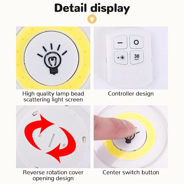 3W Super Bright Under Cabinet LED Wireless Light With Remote Control