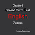 Grade-6-Second term test-English Question Papers and Answer Sheets   