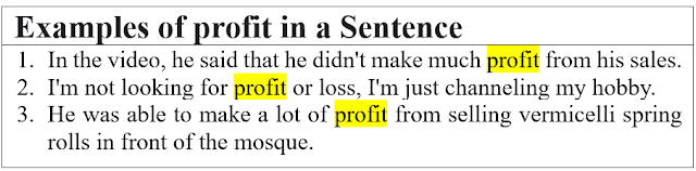 20 Example sentences using the word profit and Its definition