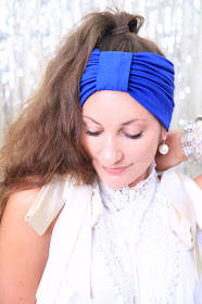 Turban Headband in Royal Blue Mademoiselle Mermaid