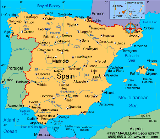 Carte Espagne Departement Monde - Carte Espagne Ville ...