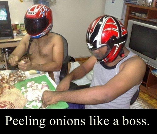 peeling onions