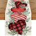 Valentine's Day Eucalyptus Hearts Table Runner for Valentine's Kitchen Dining Table Decoration