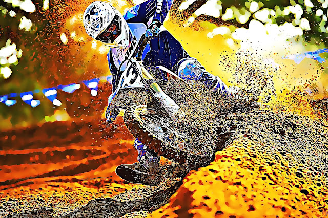 Wallpaper MotoCross versi Lukisan Kartun Keren