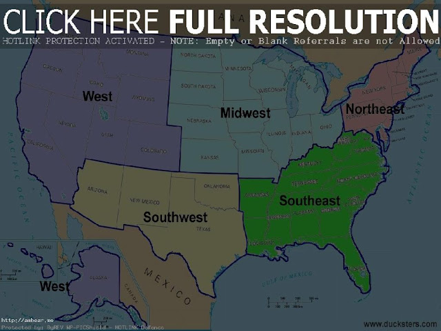 United States Regions Map Printable