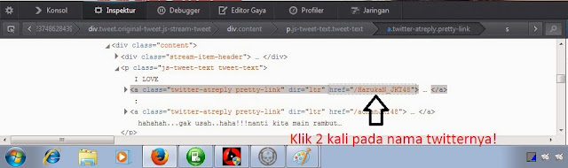 Klik 2 Kali pada nama twitter-nya