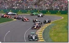 La partenza del gran premio d'Australia 2014