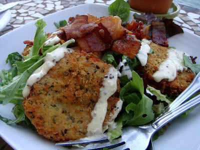 Fried tomato and crispy bacon salad at Surf, Portsmouth, NH