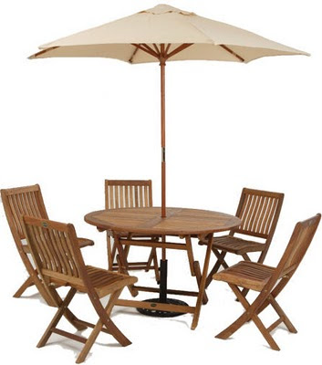 Chairs teak umbrella 