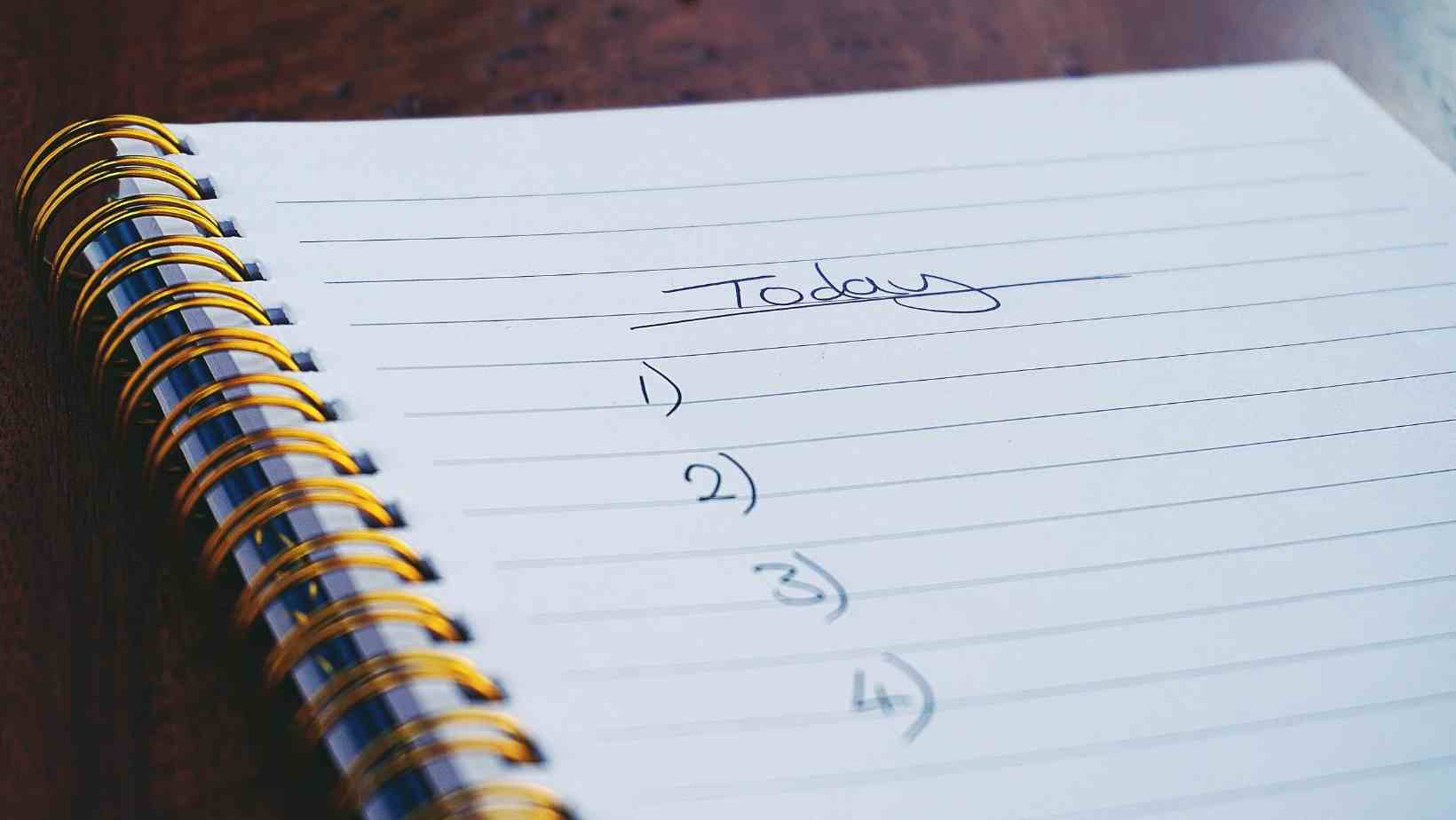 To do list for getting organised and being more organised