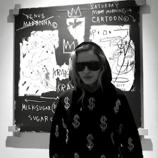 Madonna at the work of the artist Jean Michel Basquiat
