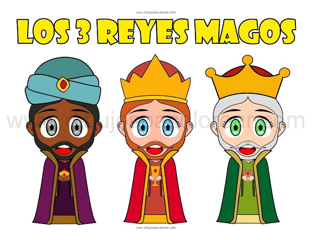 Los 3 Reyes Magos Dibujo a color y para colorear