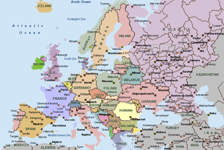 Map of Europe Cities Pictures: Europe Cities Map Pictures