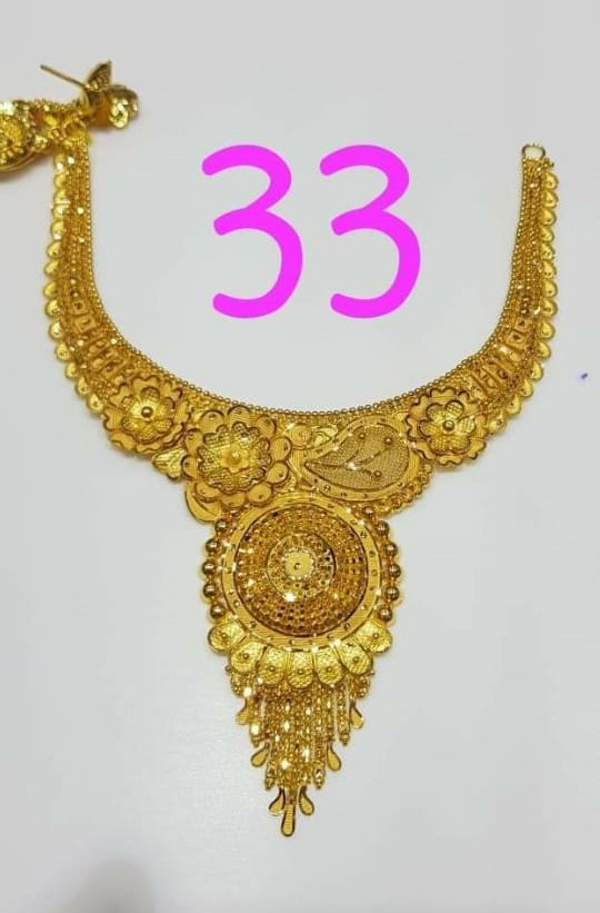 latest 22kt light weight gold necklace designs with weight , necklace for bridal wedding